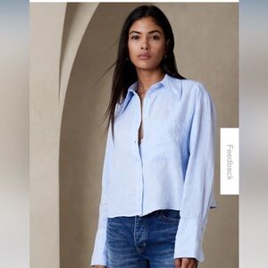 Banana Republic The Boxy Cropped Linen Shirt
